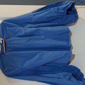 Lucy Paris Blue Balloon Sleeve Blouse Medium